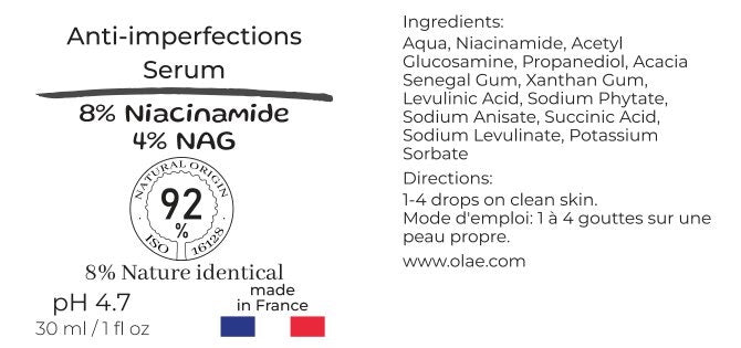 Niacinamid 8 % + 4 % N-Acetylglukosamin Ansiktserum